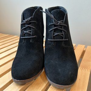Lucky Brand Suede Wedge Booties Size 6.5